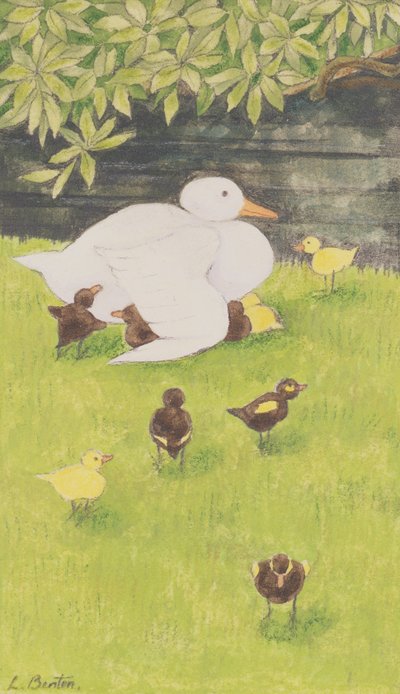 Mother Duck with Ducklings by Linda Benton